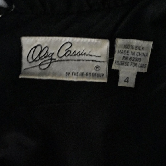 Vintage Oleg Cassini Silk Black Dress Embroidered - Picture 3 of 7